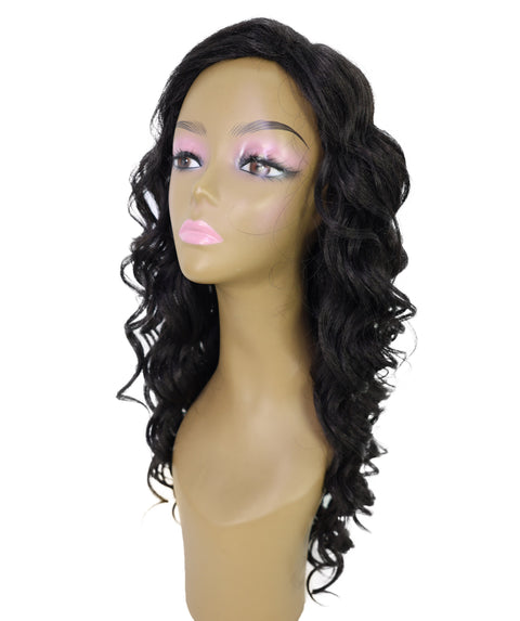 Jacqueline Natural-Looking Deep Wave 23 Inch Wig with Side Part Part