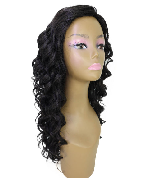 Jacqueline Natural-Looking Deep Wave 23 Inch Wig with Side Part Part