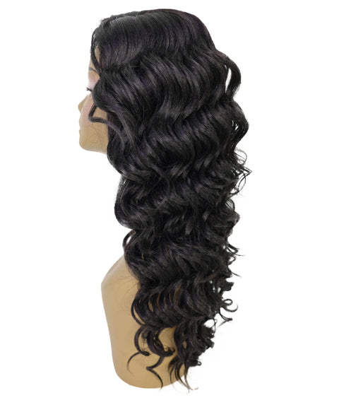 Jacqueline Natural-Looking Deep Wave 23 Inch Wig with Side Part Part