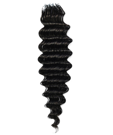 LUXLUXE Deep Wave Real Human Crochet Hair Extensions 40 Strands - Natural  & Natural Black 14 16 & 18 Inch with weights 40g 45g & 50g Knotless Pre Separated Feather Wavy Hairpiece for Women