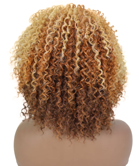 Esi Honey Blonde Lace Front Wig HD Curly Voluminous Bob for Glamorous Party, Fashion & Everyday Elegant Look
