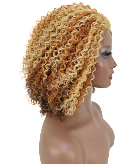 Esi Honey Blonde Lace Front Wig HD Curly Voluminous Bob for Glamorous Party, Fashion & Everyday Elegant Look