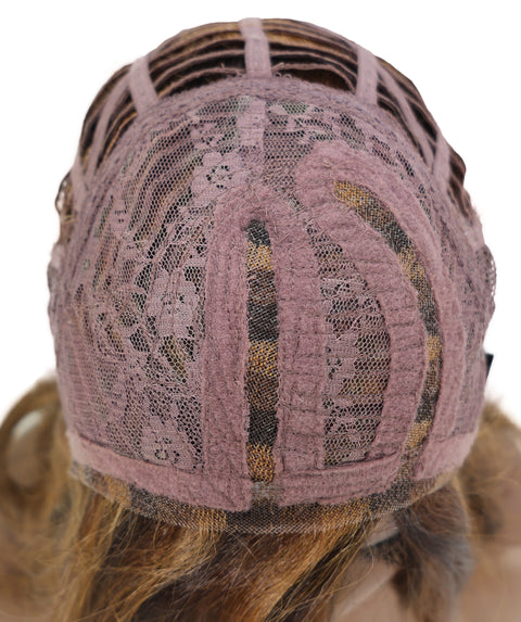 Lerato Brown Auburn Deep L-Part Lace Wig, High Heat Resistant Synthetic Smooth Hair for Glamorous Everyday & Party Looks