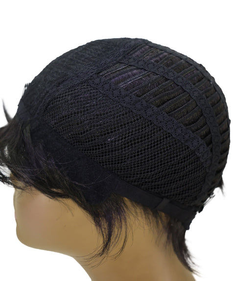 LUXLUXE Pixie Cut Wig with Bangs – Women's 10 Inch Short Curly 77g Hairpiece Heat Resistant Synthetic Fiber