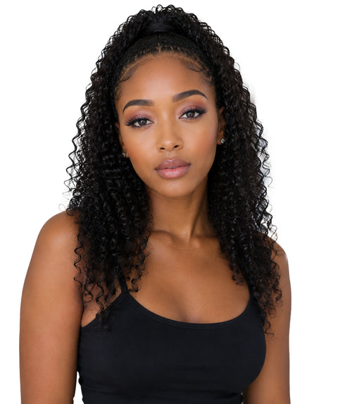 LUXLUXE Drawstring Kinky Curly Hair Extension – 27 Inch Long Textured Curl 165g Hairpiece Accessory
