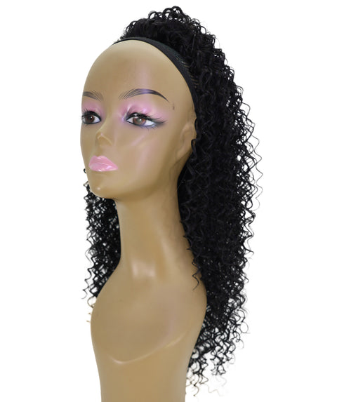 LUXLUXE Drawstring Kinky Curly Hair Extension – 27 Inch Long Textured Curl 165g Hairpiece Accessory
