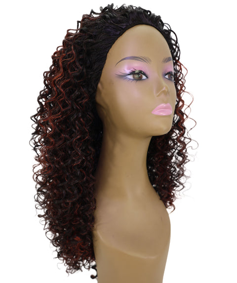 LUXLUXE Kinky Curly Half Wig – Voluminous Textured Curl 25 Inch 214g Hair Heat Resistant Synthetic Fiber