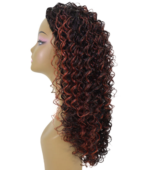 LUXLUXE Kinky Curly Half Wig – Voluminous Textured Curl 25 Inch 214g Hair Heat Resistant Synthetic Fiber