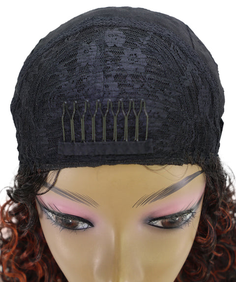 LUXLUXE Kinky Curly Half Wig – Voluminous Textured Curl 25 Inch 214g Hair Heat Resistant Synthetic Fiber