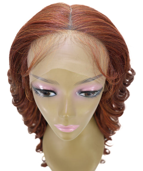 LUXLUXE 25.5" Long Wavy Lace Front Wig – Women's Textured Wave 247g Hairpiece Heat Resistant Synthetic Fiber
