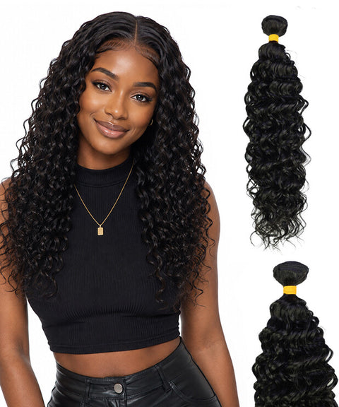 LUXLUXE Deep Wave Curly Hawaiian Synthetic Hair Extension - 18 Inch 100g Defined Curl Style for Everyday Hair Styling
