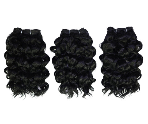 LUXLUXE Deep Curly Synthetic Hair Extension – 6.5 Inch Dense Curl Weft Style 110g for Women Versatile Styling