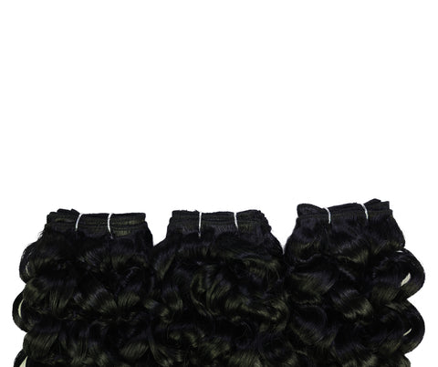 LUXLUXE Deep Curly Synthetic Hair Extension – 6.5 Inch Dense Curl Weft Style 110g for Women Versatile Styling