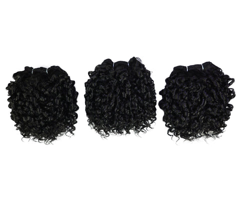 LUXLUXE Burmese Curl Synthetic Hair Extension – 5 Inch Dense Curly Weft Style 110g for Women Textured Styling