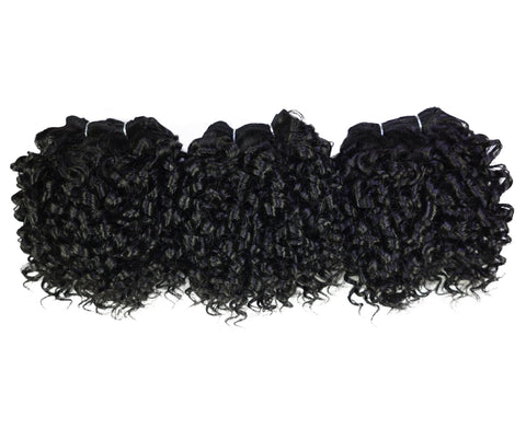 LUXLUXE Burmese Curl Synthetic Hair Extension – 5 Inch Dense Curly Weft Style 110g for Women Textured Styling