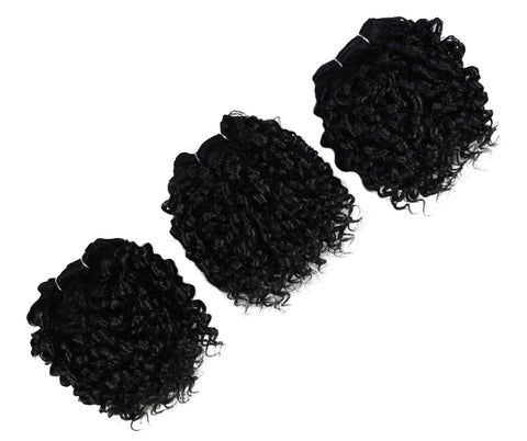 LUXLUXE Burmese Curl Synthetic Hair Extension – 5 Inch Dense Curly Weft Style 110g for Women Textured Styling