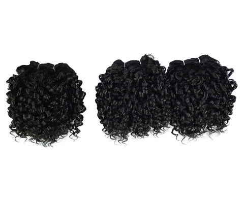 LUXLUXE Burmese Curl Synthetic Hair Extension – 5 Inch Dense Curly Weft Style 110g for Women Textured Styling