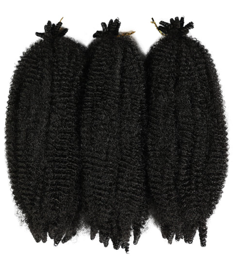 LUXLUXE Springy Afro Twist Hair Extensions - 16 Inch Synthetic Braided Hairpiece 117g for Women