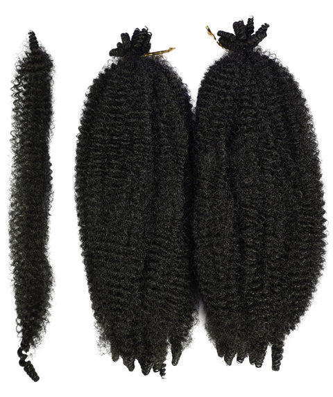 LUXLUXE Springy Afro Twist Hair Extensions - 16 Inch Synthetic Braided Hairpiece 117g for Women