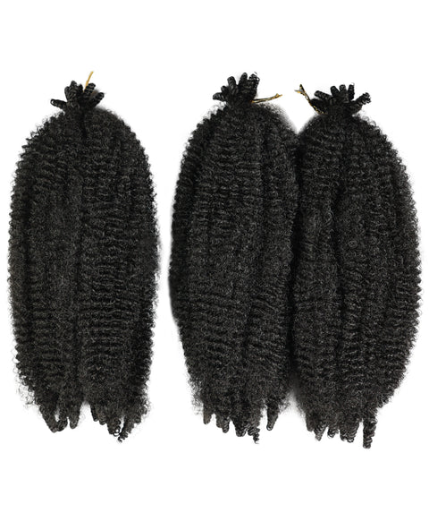 LUXLUXE Springy Afro Twist Hair Extensions - 16 Inch Synthetic Braided Hairpiece 117g for Women
