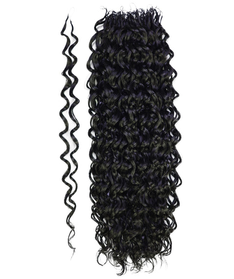 LUXLUXE Water Wave Feather Crochet Human &  Synthetic Mix Hair Extensions - 19 Inch Braiding 60g Hairpiece for Women