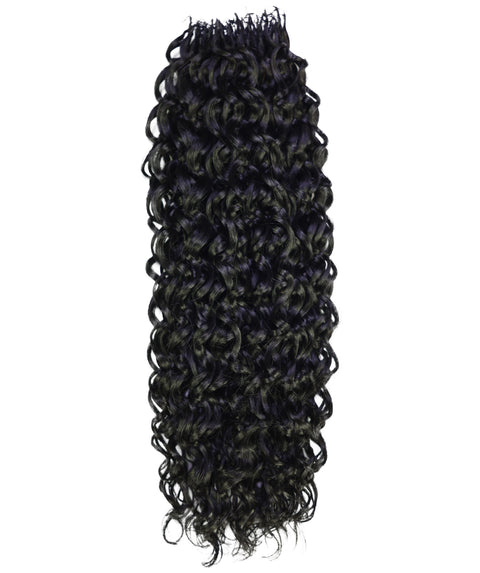 LUXLUXE Water Wave Feather Crochet Human &  Synthetic Mix Hair Extensions - 19 Inch Braiding 60g Hairpiece for Women