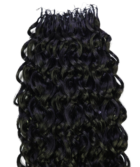 LUXLUXE Water Wave Feather Crochet Human &  Synthetic Mix Hair Extensions - 19 Inch Braiding 60g Hairpiece for Women