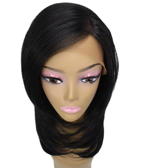 Valona Black Curved Ends Lace Wig