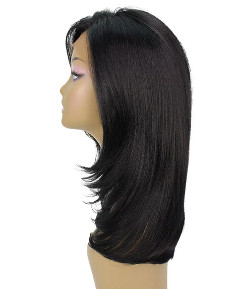 Valona Black Curved Ends Lace Wig