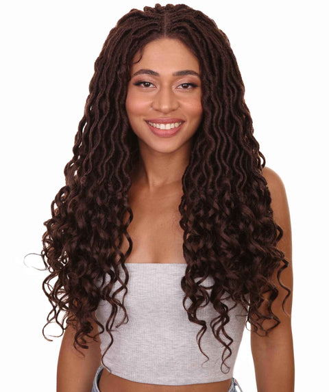 Andrea 25 Inch Dark Aubum Bohemian Braid wig