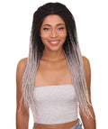 Nikkita Black Grey Twist Box Braids wig