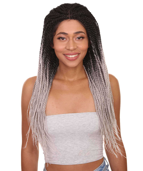 Nikkita Black Grey Twist Box Braids wig