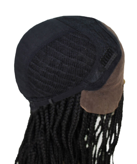   Human Hair Braided Lace Front Blend Wigs for Caucasian