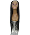 Chloe Salt and Pepper Grey Hexagon Parting Briads Lace Wig
