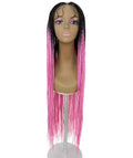 Chloe Dark Pink Ombre Hexagon Parting Briads Lace Wig