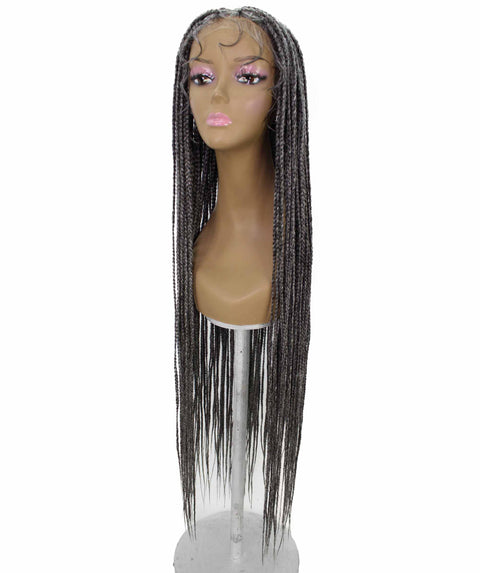 Chloe Charcoal Grey Hexagon Parting Briads Lace Wig