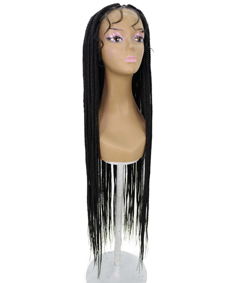 Chloe Black Hexagon Parting Briads Lace Wig