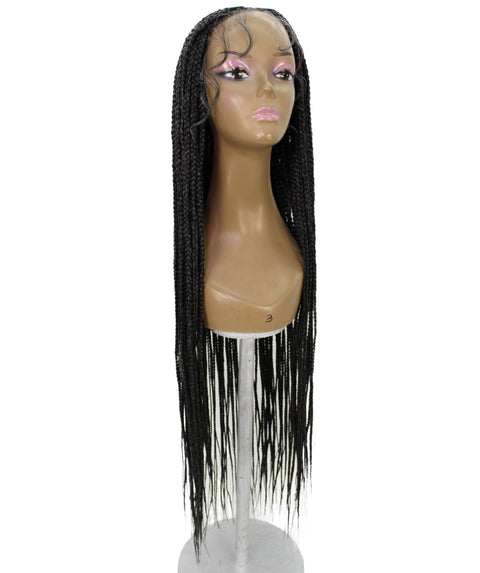 Chloe Salt and Pepper Grey Hexagon Parting Briads Lace Wig