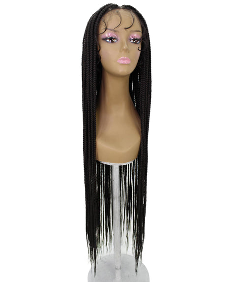 Chloe Dark Brown Hexagon Parting Briads Lace Wig