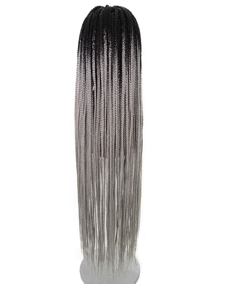 Chloe Grey Ombre Hexagon Parting Briads Lace Wig