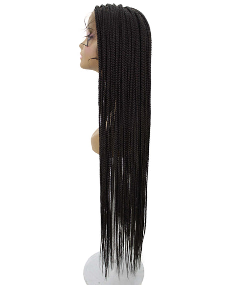 Chloe Dark Brown Hexagon Parting Briads Lace Wig