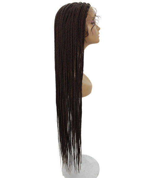 Chloe Medium Brown Hexagon Parting Briads Lace Wig