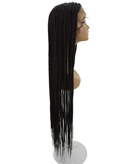 Chloe Dark Brown Hexagon Parting Briads Lace Wig