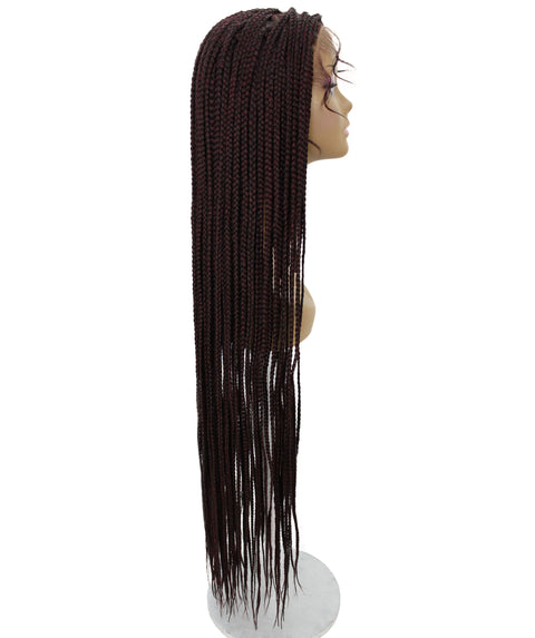 Chloe Deep Red and Black Blend Hexagon Parting Briads Lace Wig