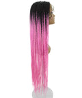 Chloe Dark Pink Ombre Hexagon Parting Briads Lace Wig