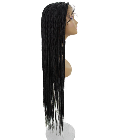 Chloe Black Hexagon Parting Briads Lace Wig
