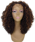 Precious Caramel Brown Blend Trendy Afro Lace Wig