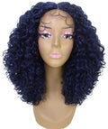Precious Blue and Black Trendy Afro Lace Wig