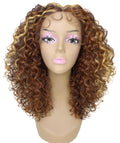 Precious Auburn Brown Blend Trendy Afro Lace Wig
