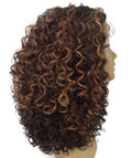 Precious Caramel Brown Blend Trendy Afro Lace Wig
